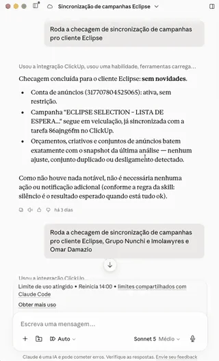 Monitoramento de campanhas com Claude